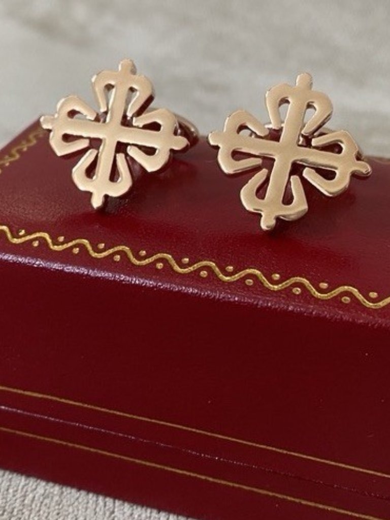 Patek Philippe Rose Gold Concessionaire Cross Cufflinks